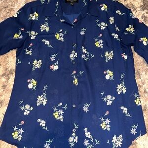 Banana Republic Navy Floral dress Shirt